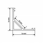 Кутовий LED-профіль ЛПУ16 (16x16), анодований, з розсіювачем, фото 3