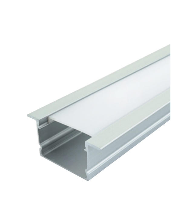 Врізний LED-профіль ЛПВ20, матовий розсіювач, меблевий, широкий, фото 1
