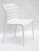 Стілець пластиковий для дому /офісу /кафе / дачі Gari , білий 07