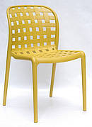 Стілець пластиковий для дому /офісу /кафе / дачі Gari , жовтий 11