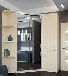 Кутова шафа - купе + пенал + кутове закінчення (дзеркала)225х60х240 см Mebel Star