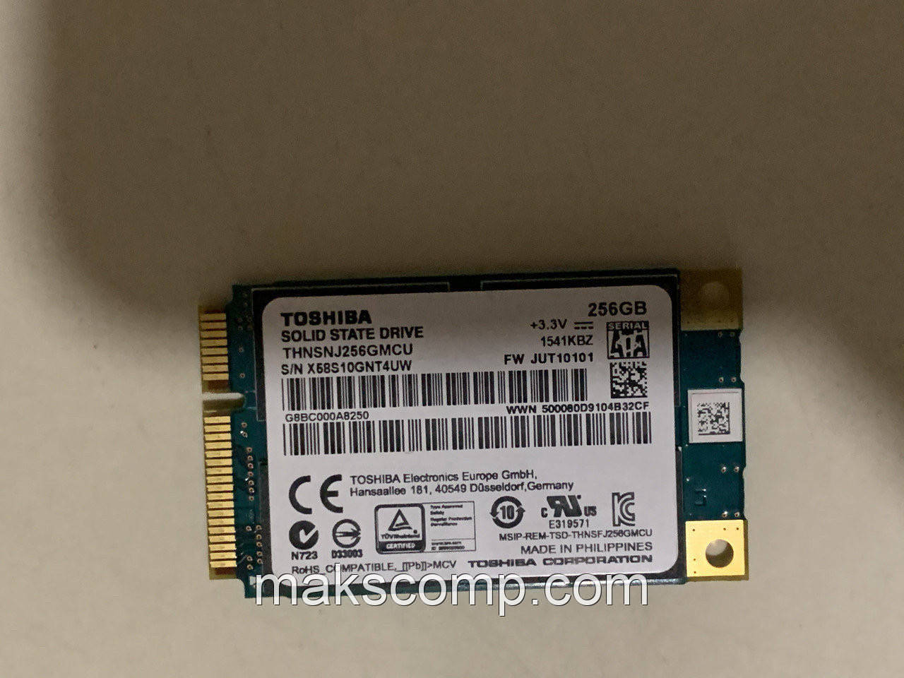 SSD Toshiba 256Gb msata THNSNJ256GMCU б/у