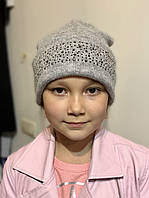 Красивая детская шапка для девочки TRESTELLE Италия T19 513S Серый 54см ӏ Одежда для девочек
