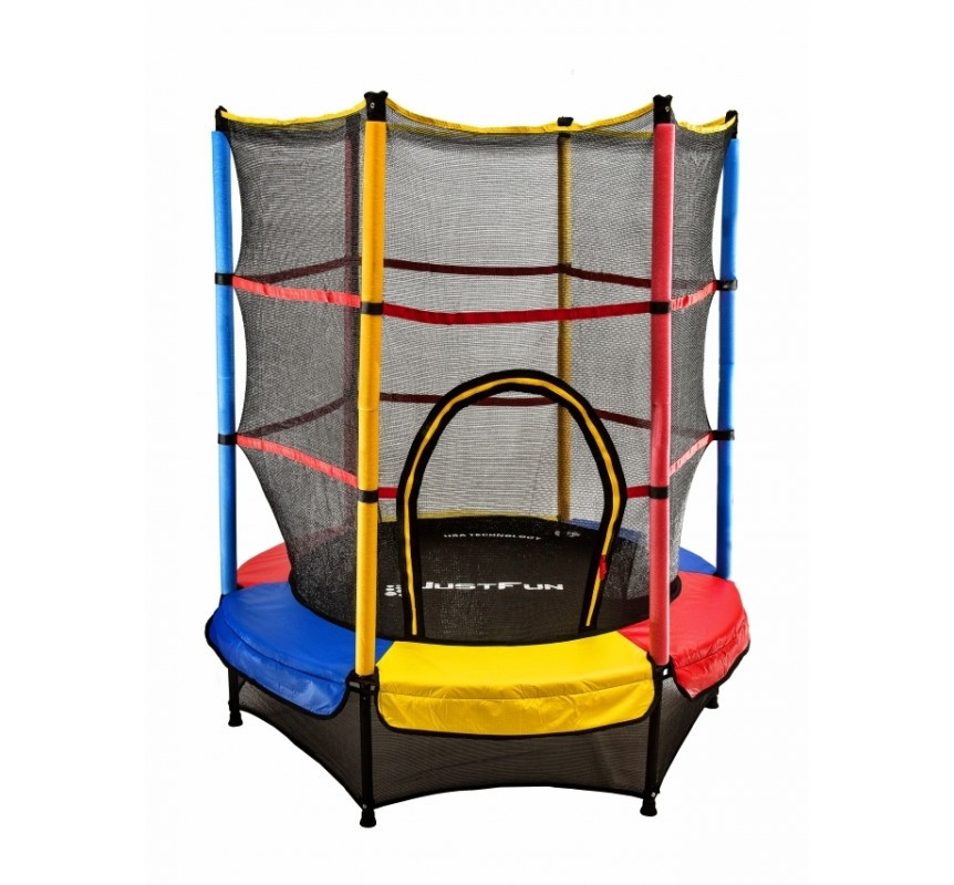 Дитячий батут із високою внутрішньою сіткою діаметром 140 см. Just Fun Колір Multicolor., фото 1