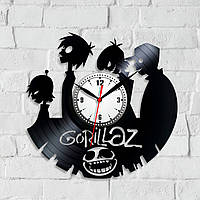 Виниловая пластинка Гориллаз часы Gorillaz Музыкальная группа Альтернативный рок Белый циферблат Размер 30 см