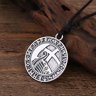 Кулон KSV-42 Дракар вікінгів у Футарку, фото 3