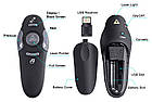 USB презентер із лазерною указкою на батарейках. Пульт для презентацій, фото 4