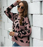 Жіночий джемпер м'який з чорно-білим візерунком, фото 2