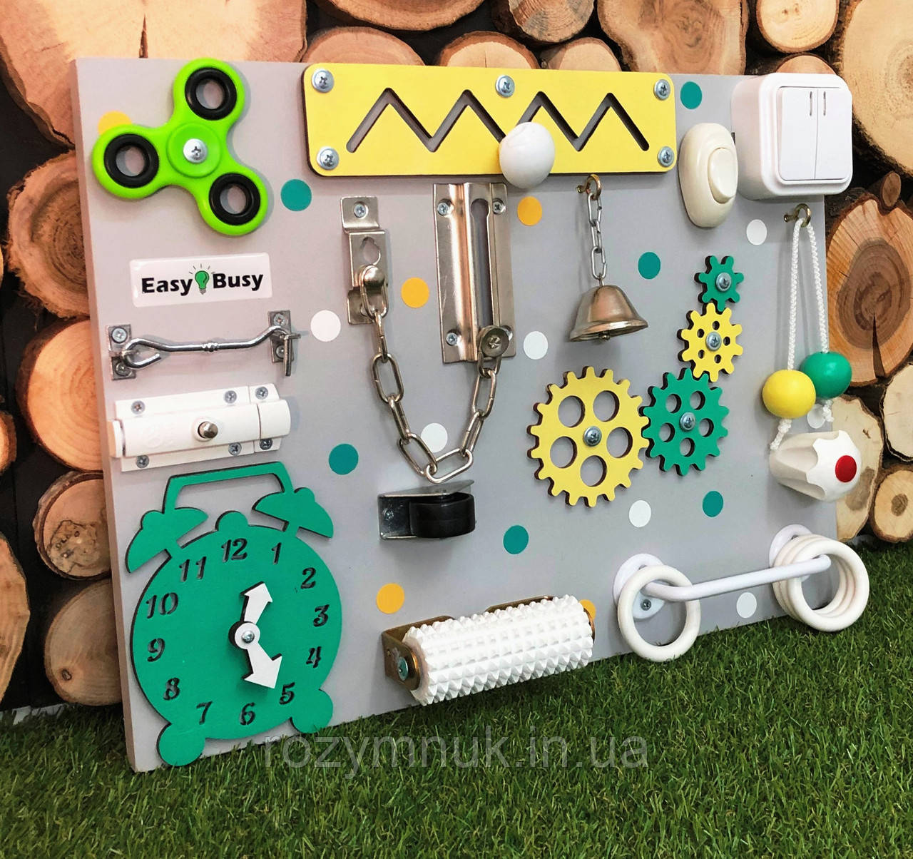 Бізіборд Іграшка Монтессорі, Розвиваюча Дошка для дитини 1 рік  30х40, фото 1