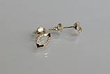 Сережки - гвоздики срібні з золотими пластинами, фото 5