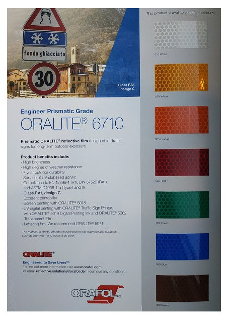 Каталог світловідбивних призматичних плівок Oralite 6710 Engineer Prismatic Grade