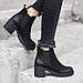 Черевики жіночі зимові шкіряні замшеві чорні коричневі руді на товстому каблуці на хутрі від виробника, фото 7