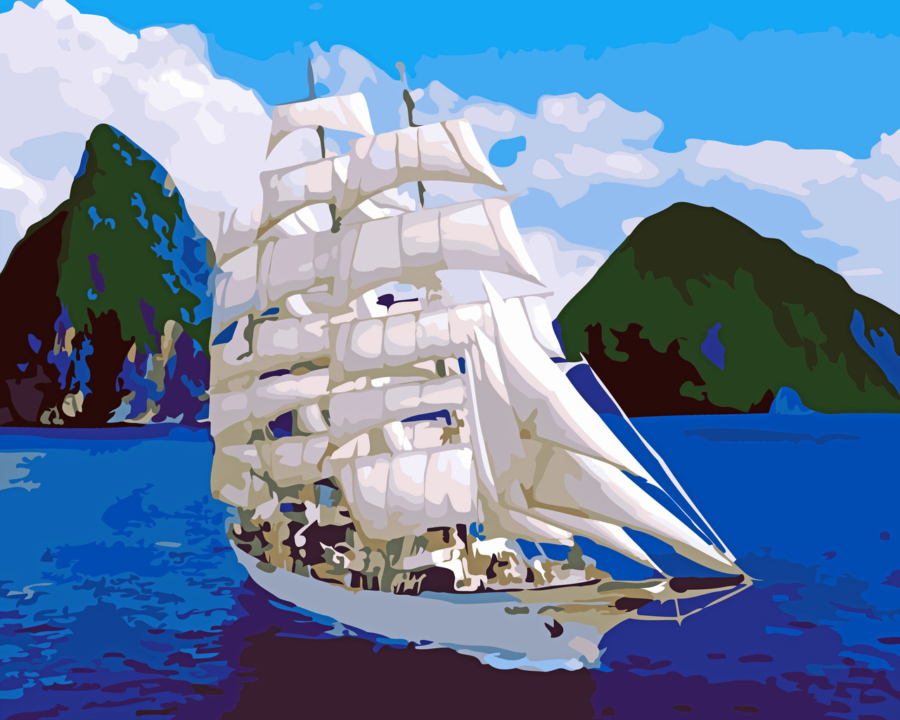 Художній творчий набір, картина за номерами Вітрильник, 50x40 см, «Art Story» (AS0544)