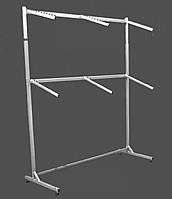 Стійка для одягу пристінна подвійна з флейтами 200 см