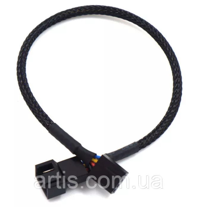 Подовжувач кабелю живлення кулера 40 см 4 pin fan hub вентилятор cooler 20 см 40 см 80 см