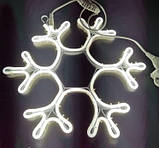 Вулична Неонова Фігура Сніжинка біла 40 см, фото 4