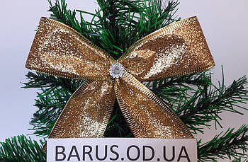 Новорічна прикраса Бант золото металік 14*10 см