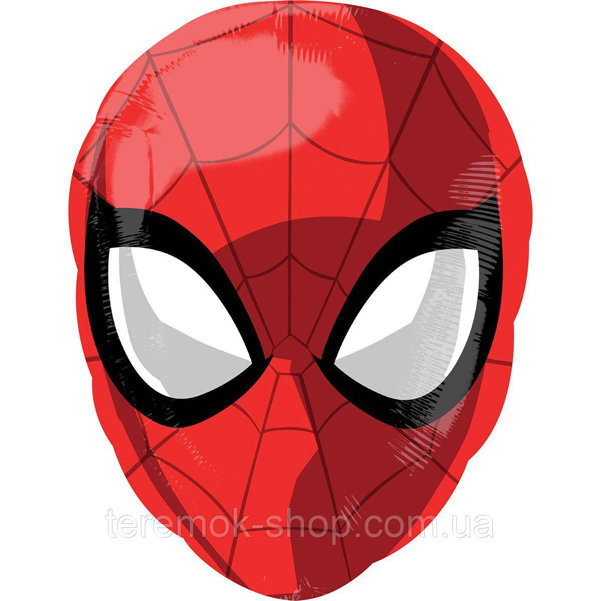 Куля повітряна Людина Павук, фольгована червона куля маска Спайдермен 40 см