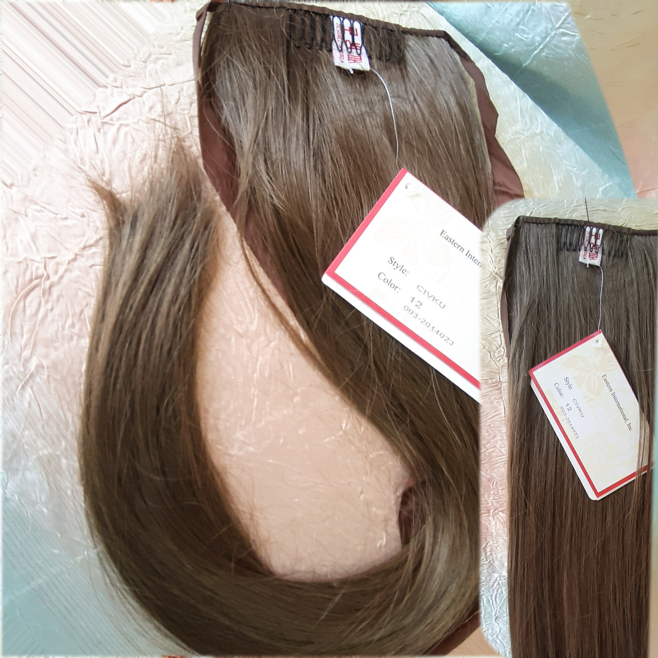 Хвост прямой на ленте светло-русый CIVK-12, фото 1