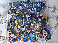 Новорічна прикраса Бант атлас решітка червоний 14*9 см, фото 5