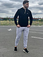 Чоловічий спортивний костюм Nike (найк) - чорна худі і сірі штани