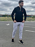 Чоловічий спортивний костюм New Balance (Нью Бэланс) - чорна худі і сірі штани, фото 5