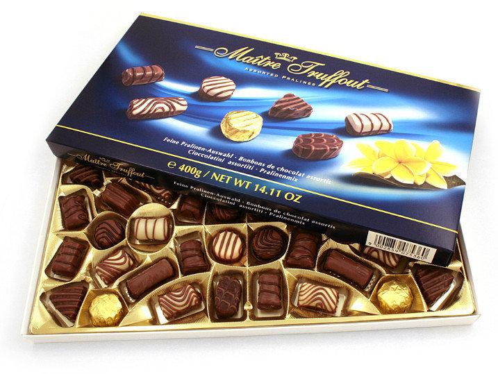 Конфеты Шоколадные Maitre Truffout Assorted Pralines с пралине 400 г Австрия - фото 1 - id-p1068494327
