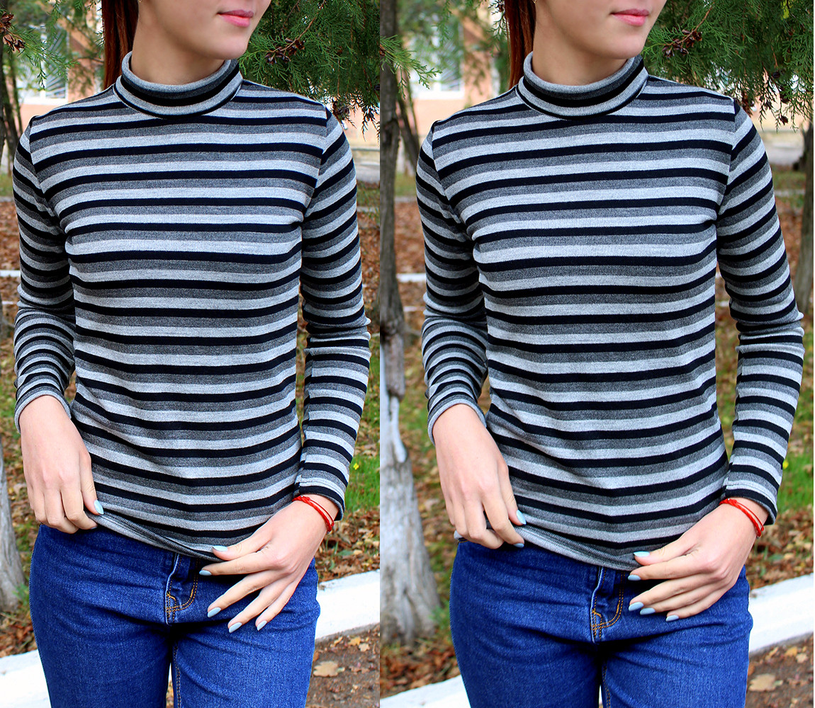 Гольф жіночий в смужку теплий, фото 1