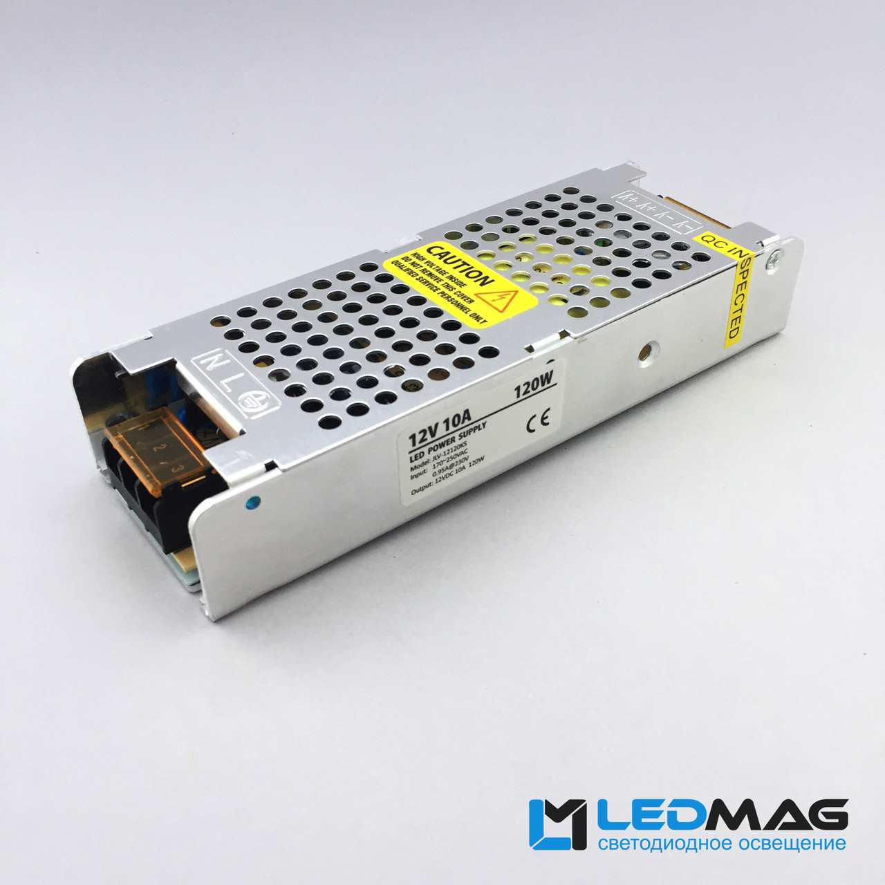Блок живлення Jinbo 120Вт 12В SLIM для світлодіодної стрічки компактний (170x60x31 мм)