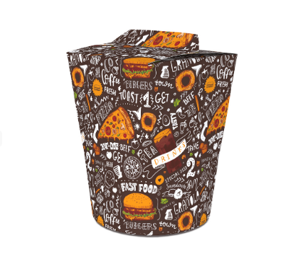 Коробка для локшини і салатів 900 мл. Темна, фото 1