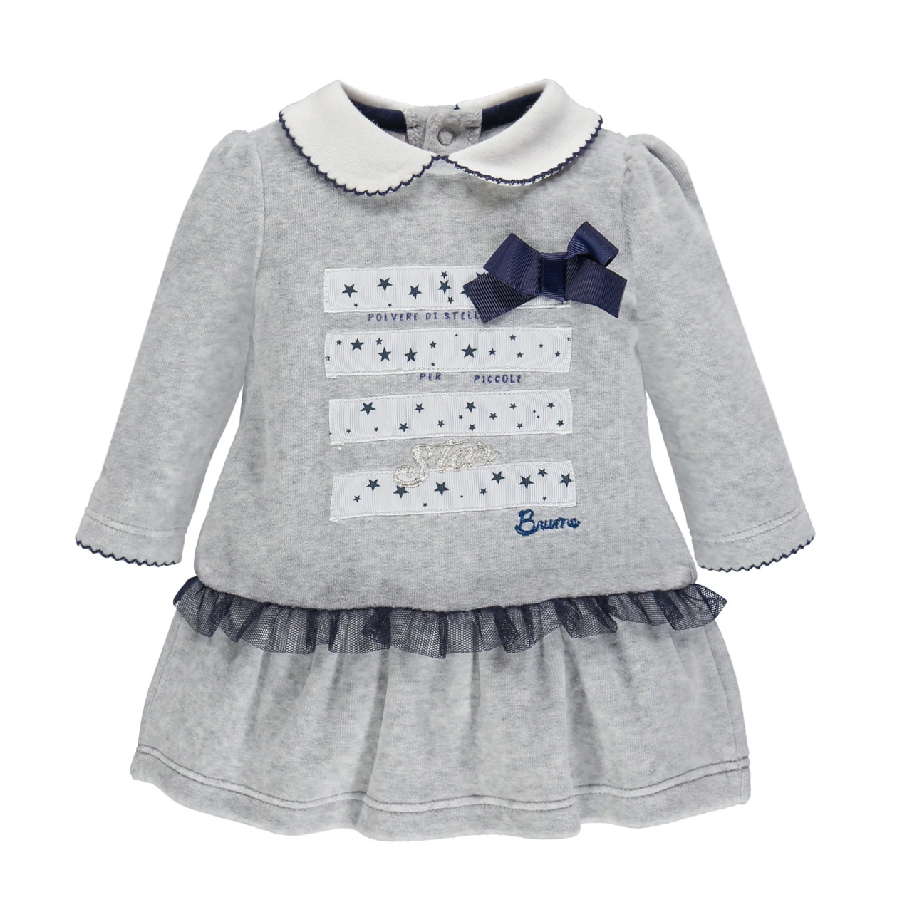 Сукня велюрова для дівчинки Brums 193BCIM002-283 сірий 74