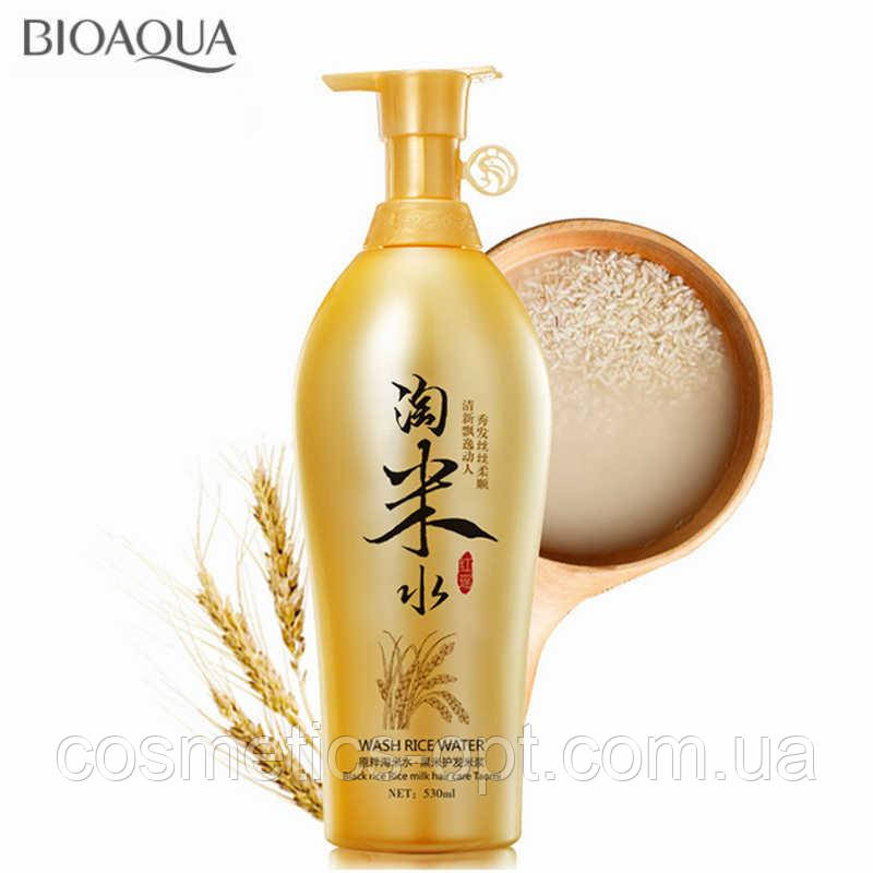 Розгладжувальний шампунь BioAqua Wash Rice Water з рисом, 530 мл