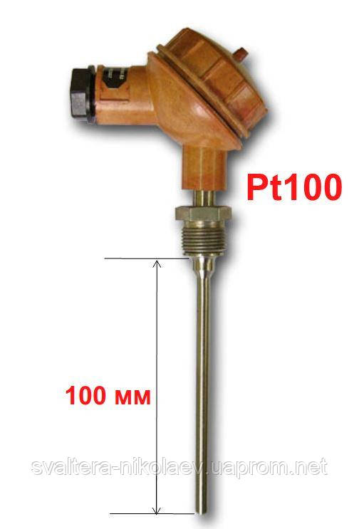 Термопреобразователь (датчик температуры) ТСП1-3-Pt100-В-3-100-6-70-Д-(-50...500) , длина 100мм - фото 1 - id-p1068555224