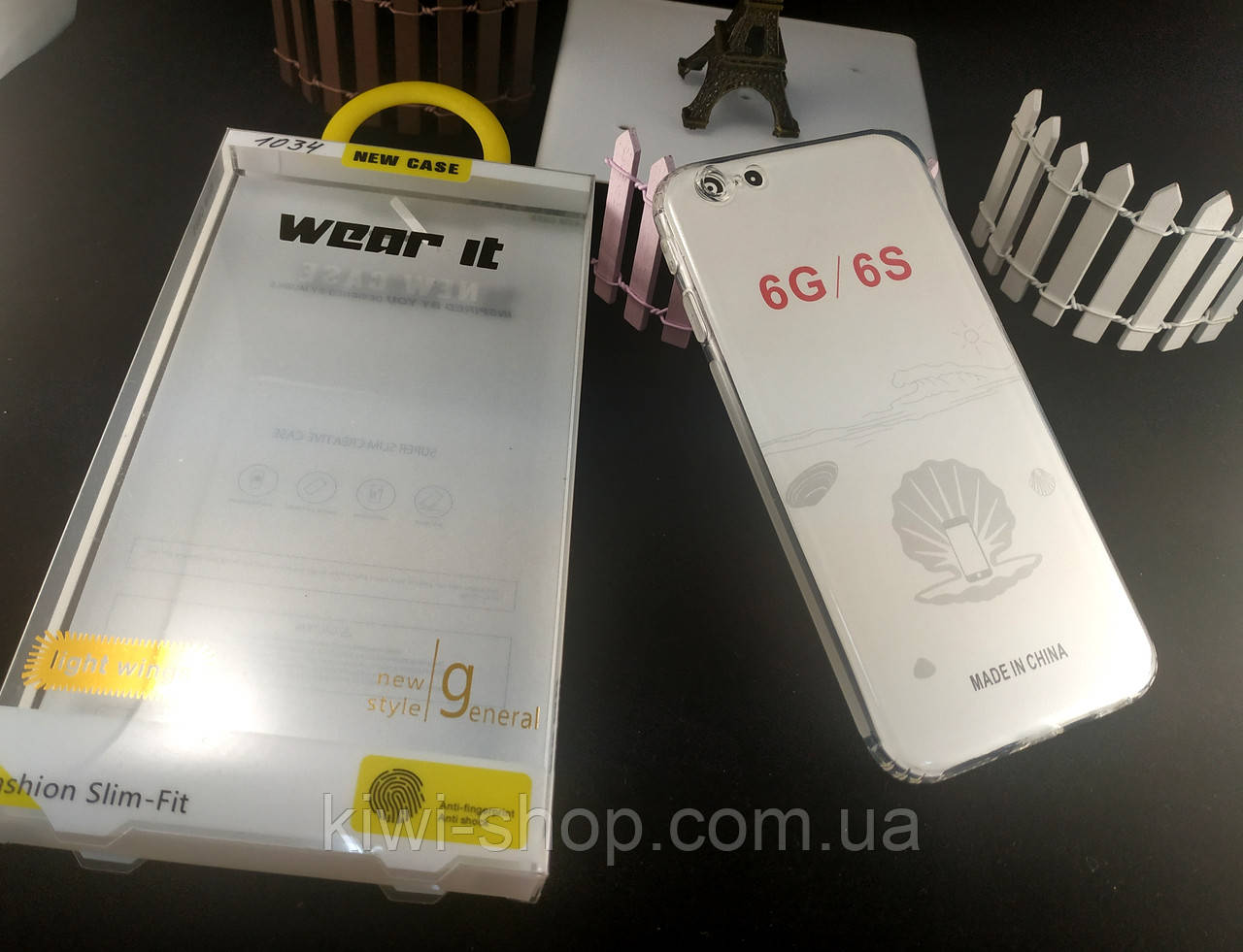 Силіконовий чохол RST для iphone 6/6s прозорий із посиленими бортами та заглушками, фото 1