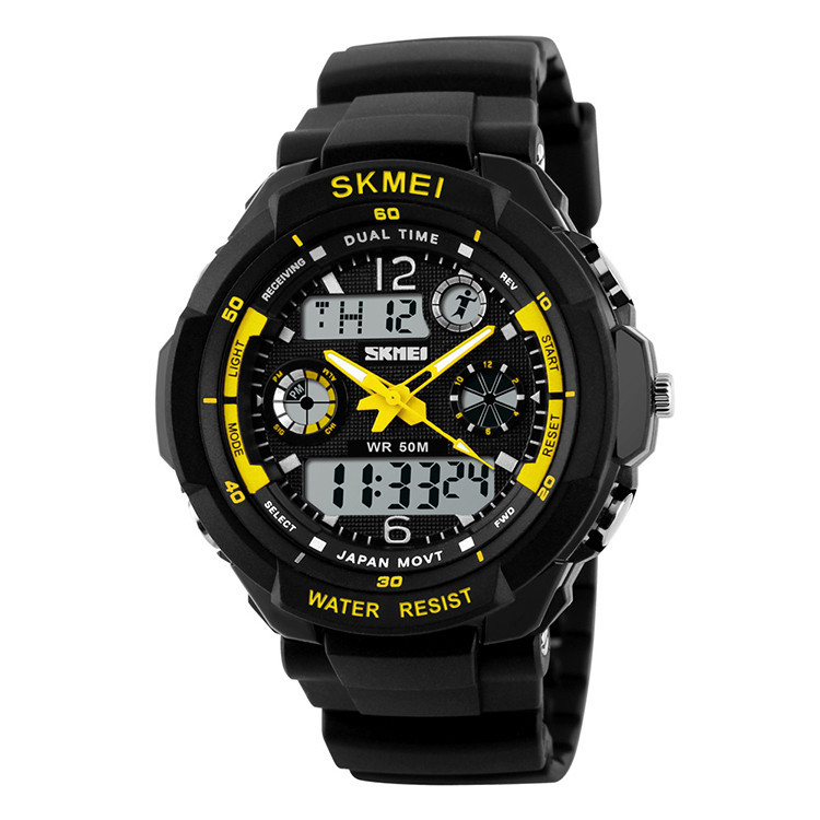 Skmei 0931 s -shock жовті чоловічі спортивні годинник