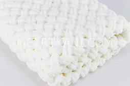 Плед в'язаний "Плюшевий" кремового кольору 90/80 см No56-40