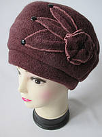 Жіночі шапки з квіткою з тканини