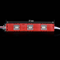 Світлодіодний модуль BRT M2 5630-3 led R 1,2W, 12 В, IP65 червоний закритий з лінзою