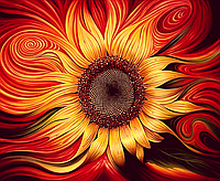 Алмазная вышивка на подрамнике Красота цветка солнца 50 х 40 см (арт. TN345)