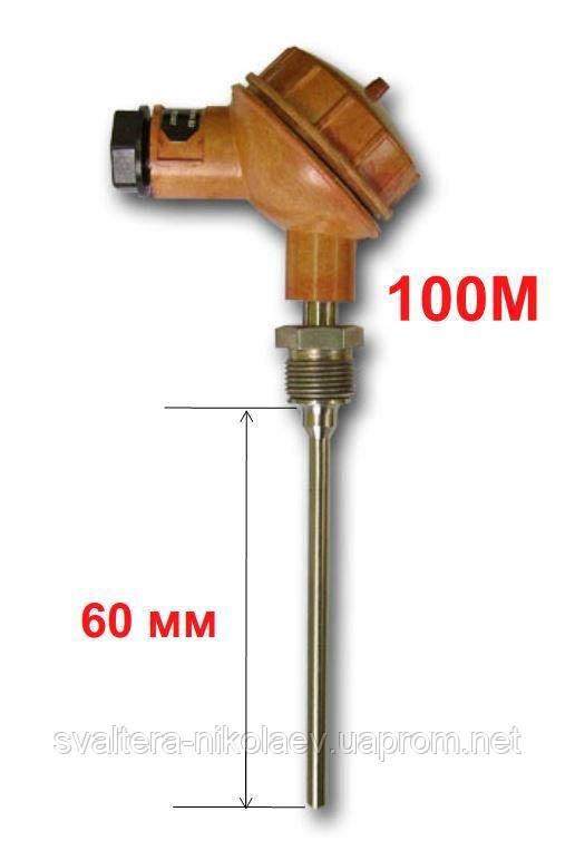 Термопреобразователь (датчик температуры) ТСМ1-3-100М-В-3-60-6-40-Д-(-50...150), длина 60 мм - фото 1 - id-p1068611644
