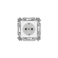 Розетка із заземленням білий/білий крижаний Levit ABB