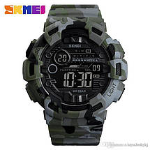 Чоловічі спортивні годинник Skmei 1472 Champion green camouflage / khaki / gray, фото 2