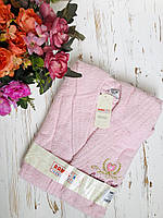 Банный махровый халат с капюшоном для подростка 14/15 лет розовый Ramel