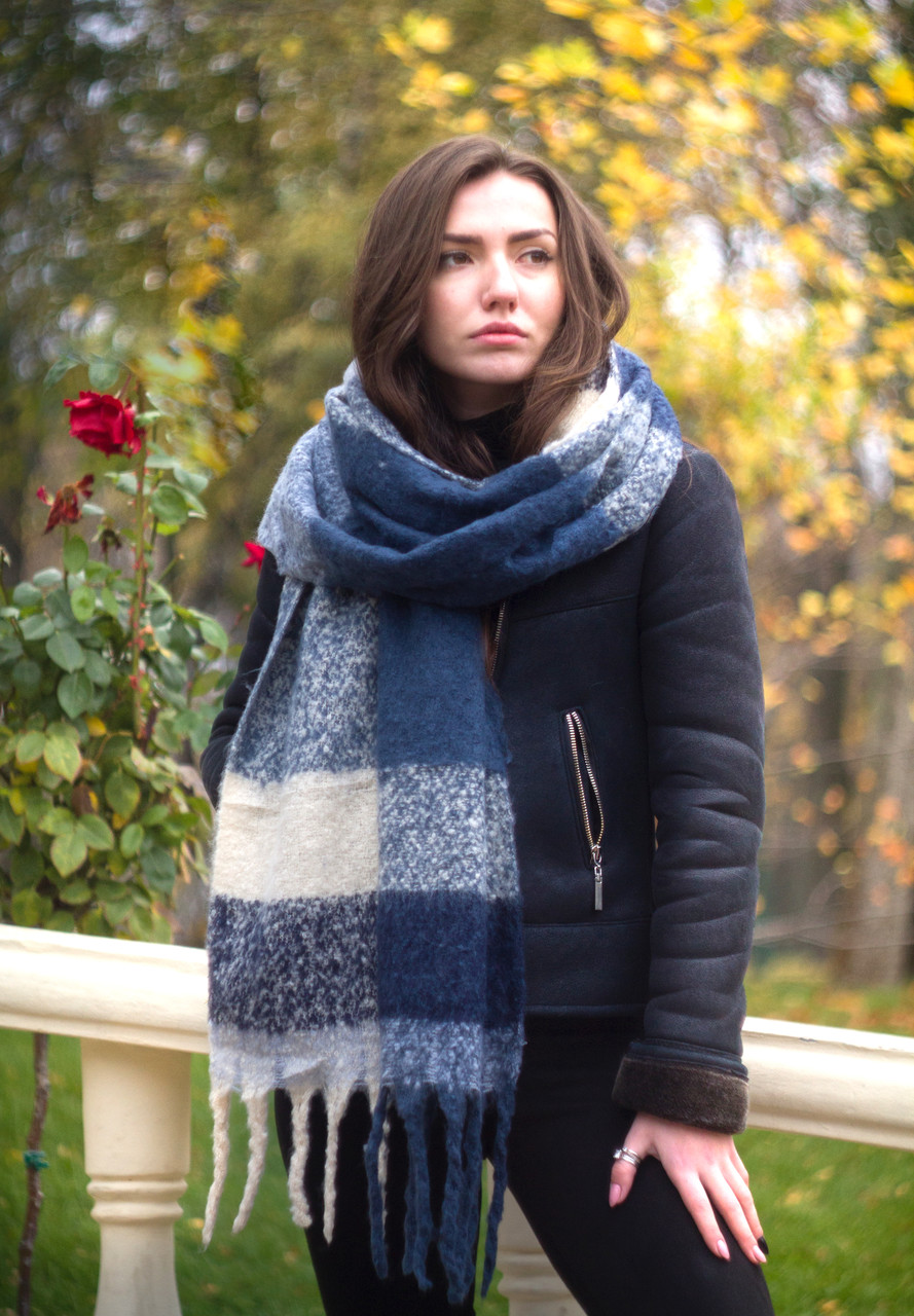 Шарф теплий зимовий Дреда темно-синій, фото 1