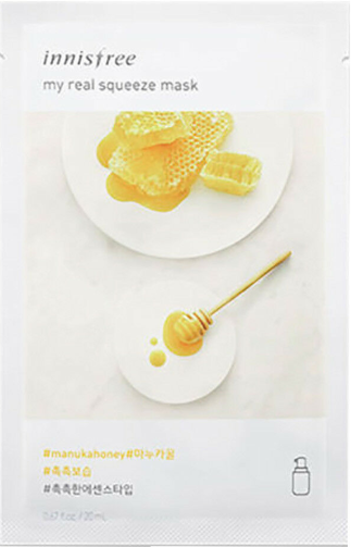 Відновлювальна тканинна маска для обличчя Innisfree my real squeeze mask Manuka Honey (мідь) 20 мл