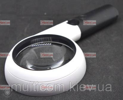 14-04-027. Лупа ручна, збільшення 5х діам.-75мм + 20х діам.-21мм, кругла, з LED підсвічуванням, CH75-10L, фото 1