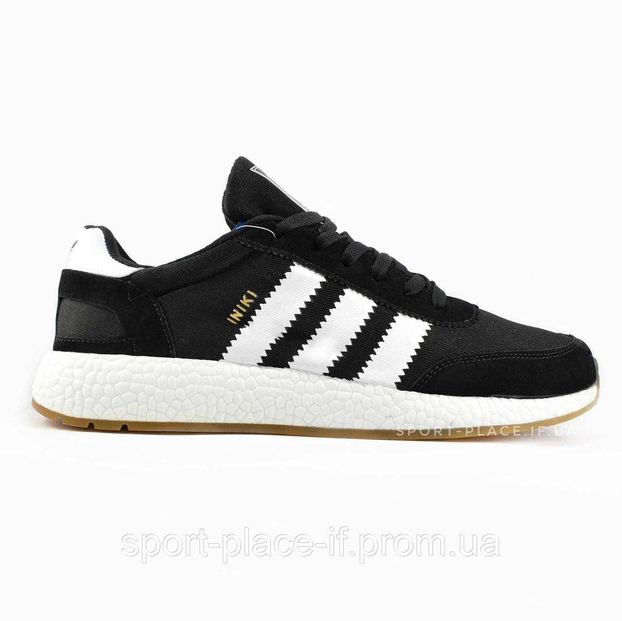 Чоловічі кросівки Adidas Iniki Runner Boost black&white (Адидас Ініки) чорні 41-й розмір