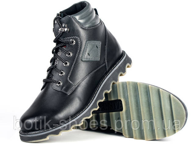 Зимові черевики чоловічі шкіряні чорні Mida 14725 1