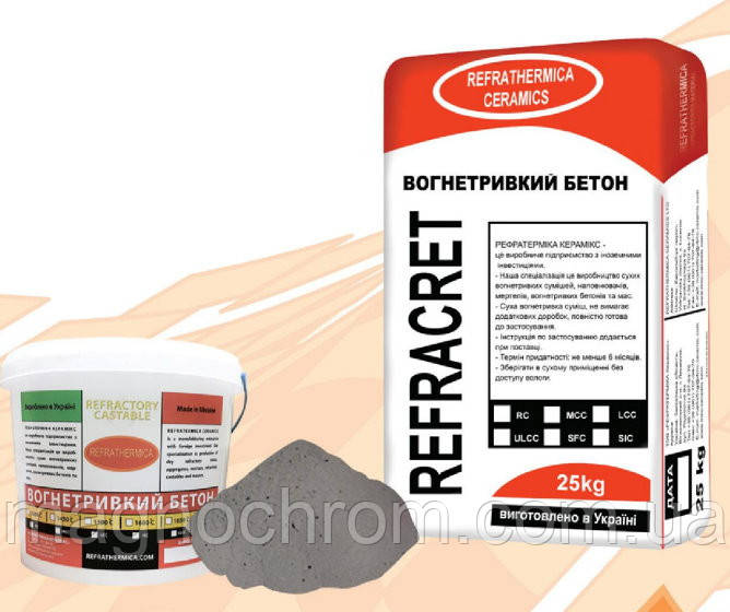 Вогнетривкий бетон RTN-1500SiC-30/СБС-1500КК30