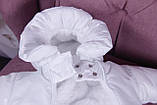 Теплий комбінезон для новонароджених Хуртовина білий, 74 розмір, фото 8